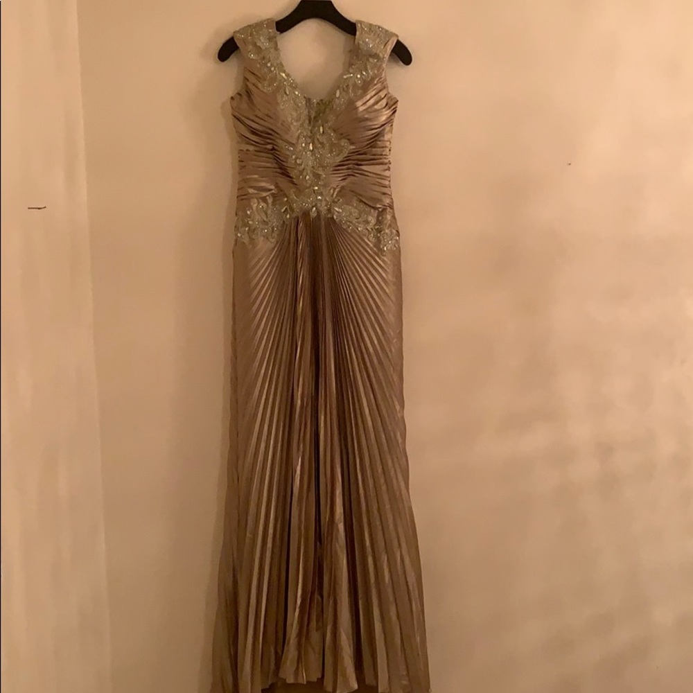 Evening dress , champagne and silver